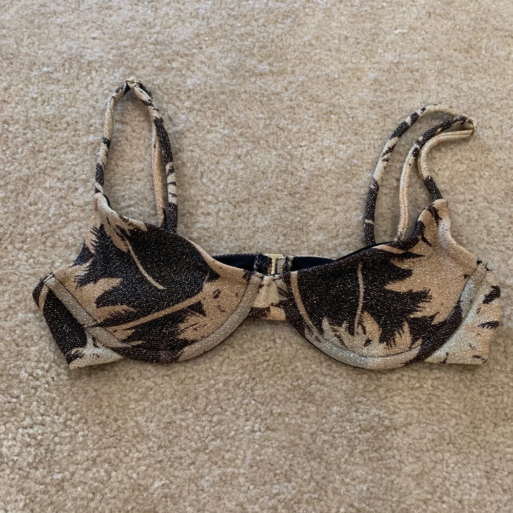 Metallic bikini top.